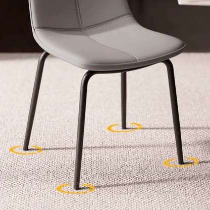 Minimalist Beige Leather Dining Chair