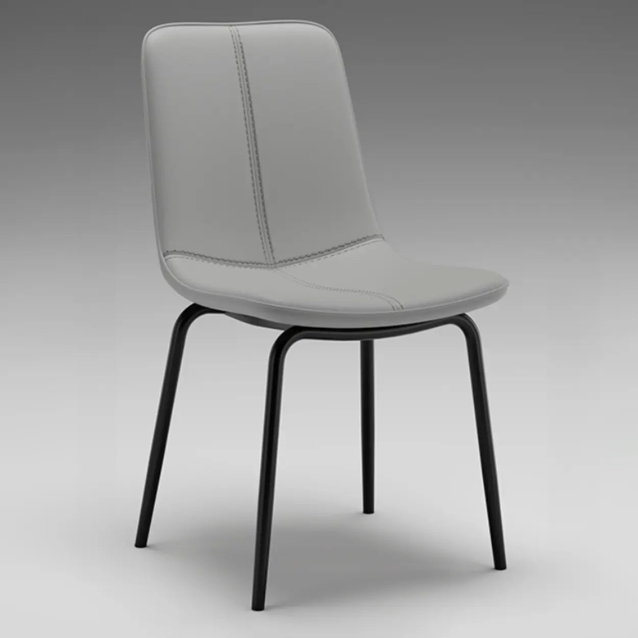 Minimalist Beige Leather Dining Chair — Off-White