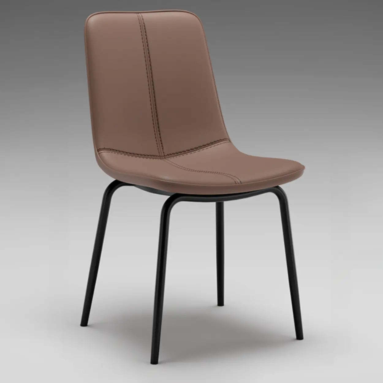 Minimalist Beige Leather Dining Chair