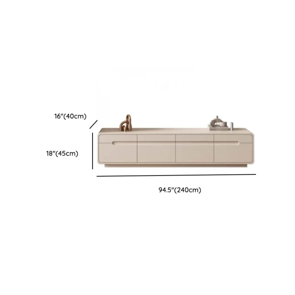 Minimalist Beige TV Stand with Drawers