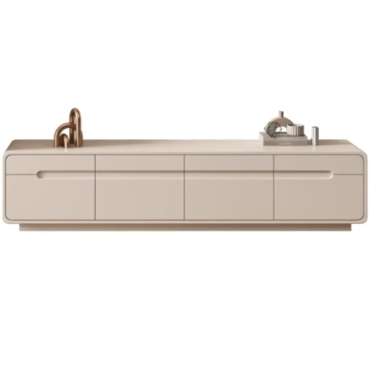 Beige modern drawers stand tv stands — 79" L x 16" W x 18" H