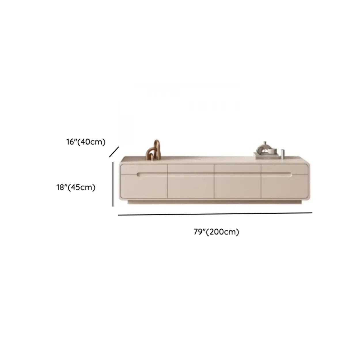 Minimalist Beige TV Stand with Drawers