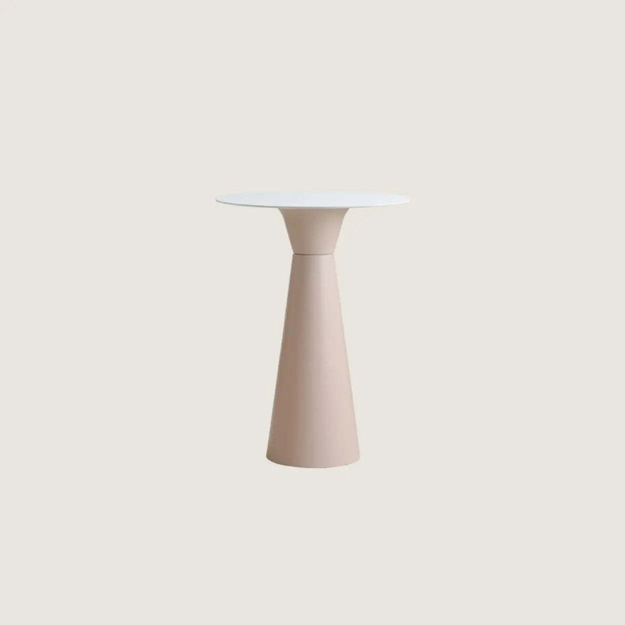 Minimalist Cone-Base Bistro Bar Table — White/ Pink / Table Only