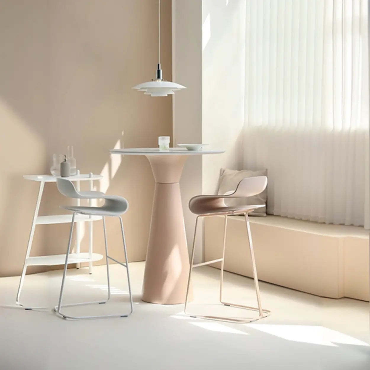 Minimalist Cone-Base Bistro Bar Table — Black / Table Only