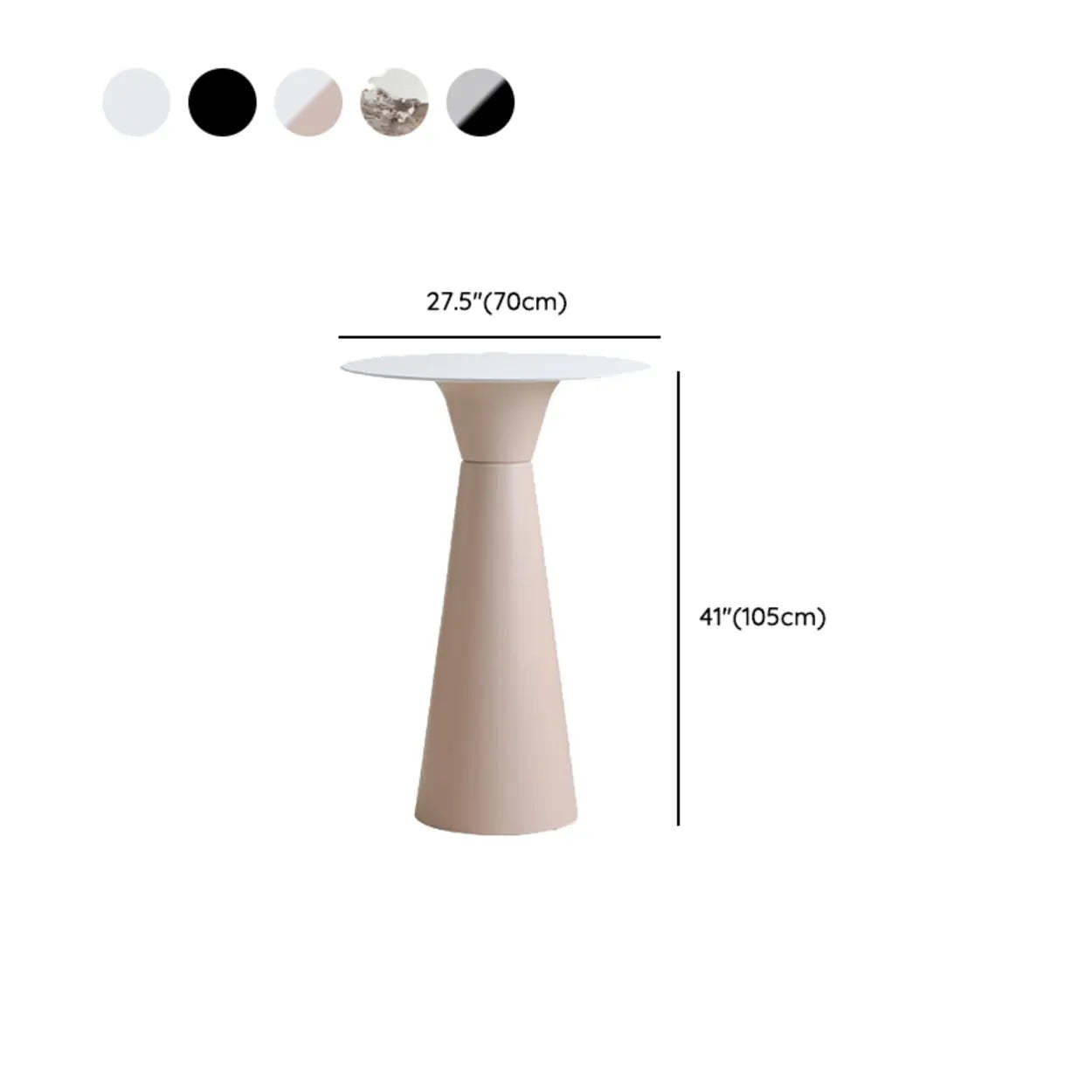 Minimalist Cone-Base Bistro Bar Table