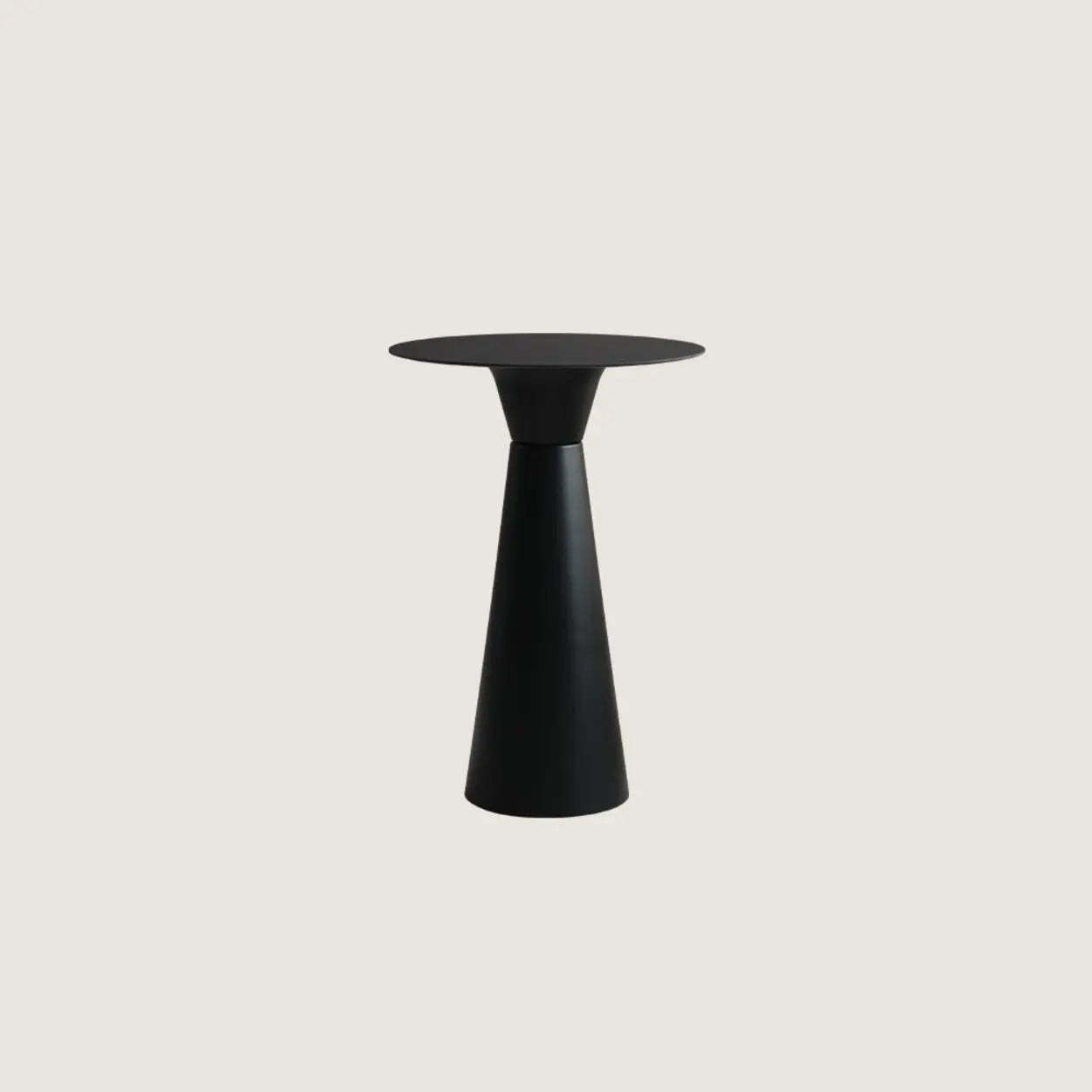 Modern bistro cone-base gray bar tables — 23.6" L x 23.6" W x 41.3" H / Table Only / Black