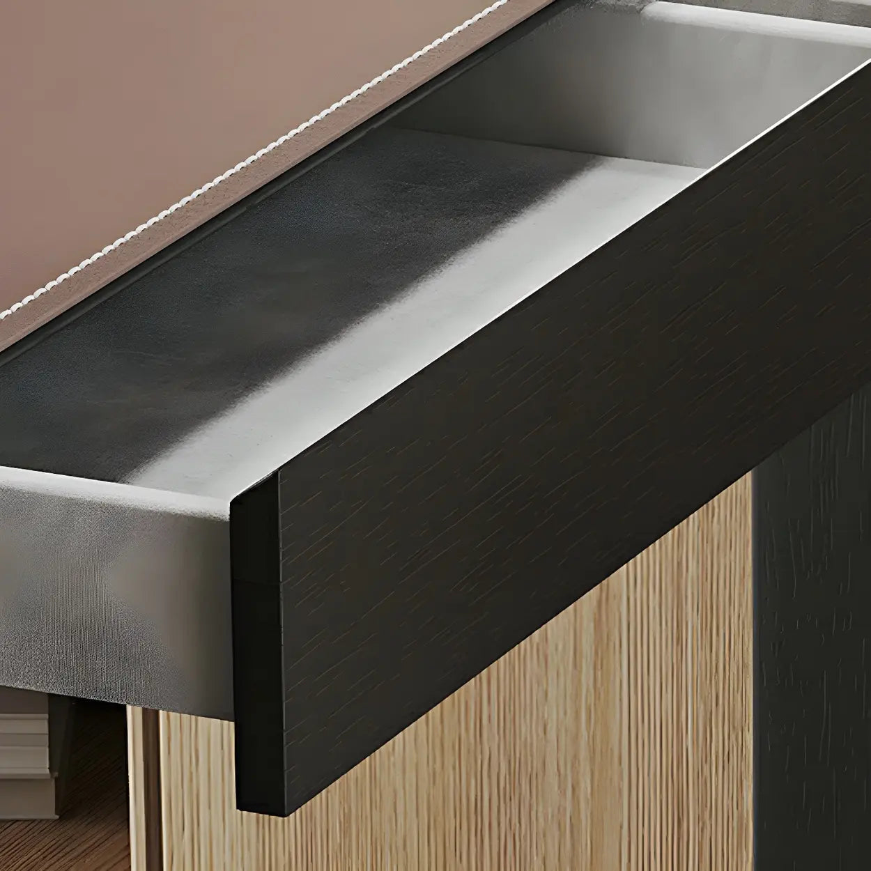 Minimalist Curved Wood Counter Height Bar Table