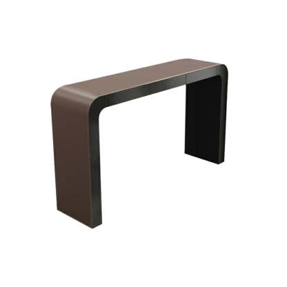 Minimalist Curved Wood Counter Height Bar Table — Table Only