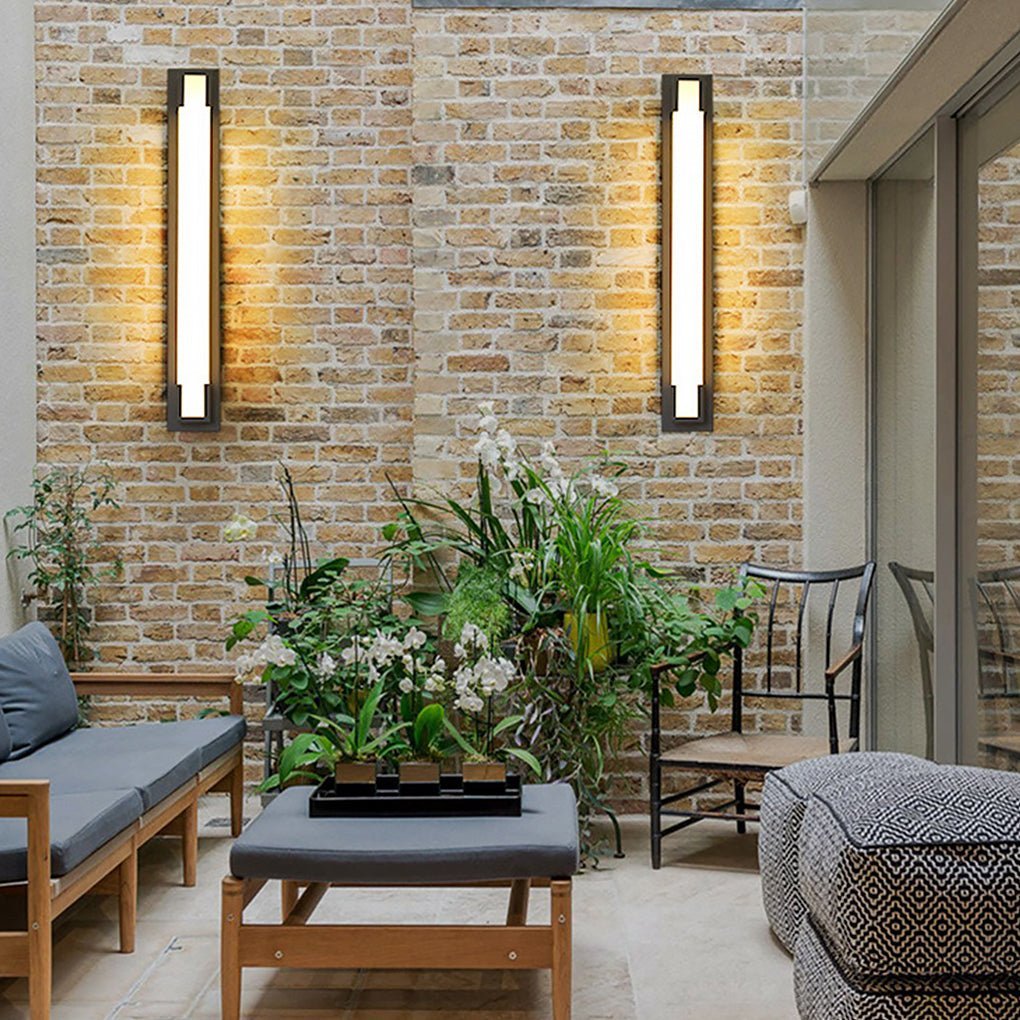Retro Rectangular Waterproof LED Black Decorative Outdoor Wall Lights-Lighom