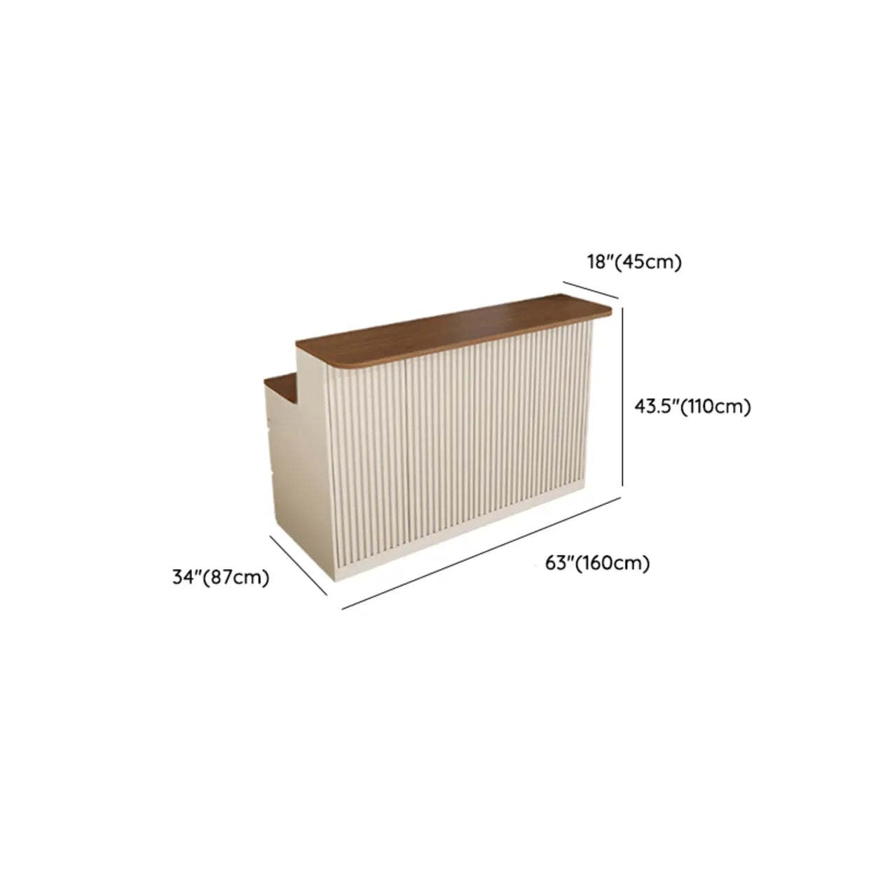 Modern Rectangular Wood Bar Table with Storage