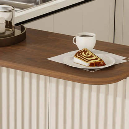 Modern Rectangular Wood Bar Table with Storage