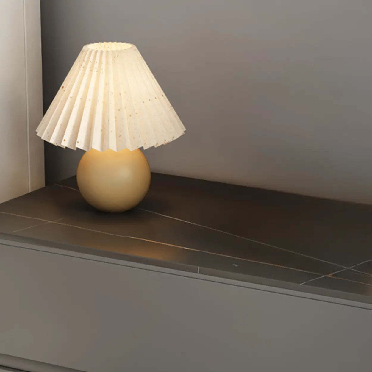 Minimalist Matte Black Nightstand with Drawers — Light Coffee