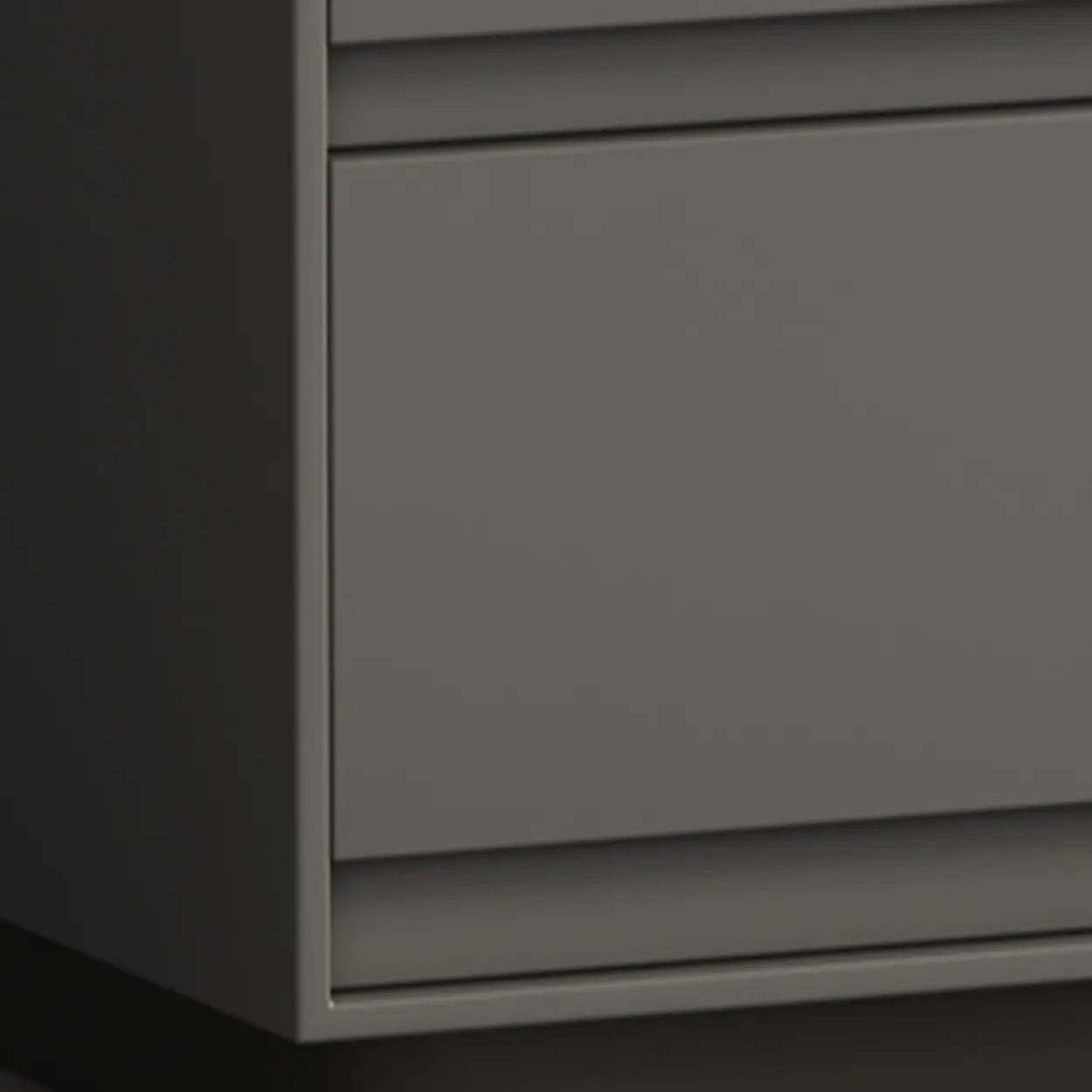 Minimalist Matte Black Nightstand with Drawers — Cream