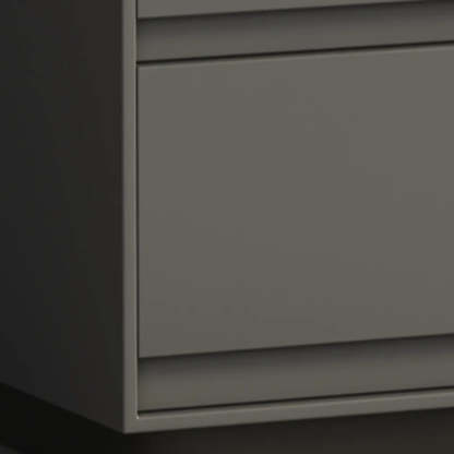 Minimalist Matte Black Nightstand with Drawers — Cream