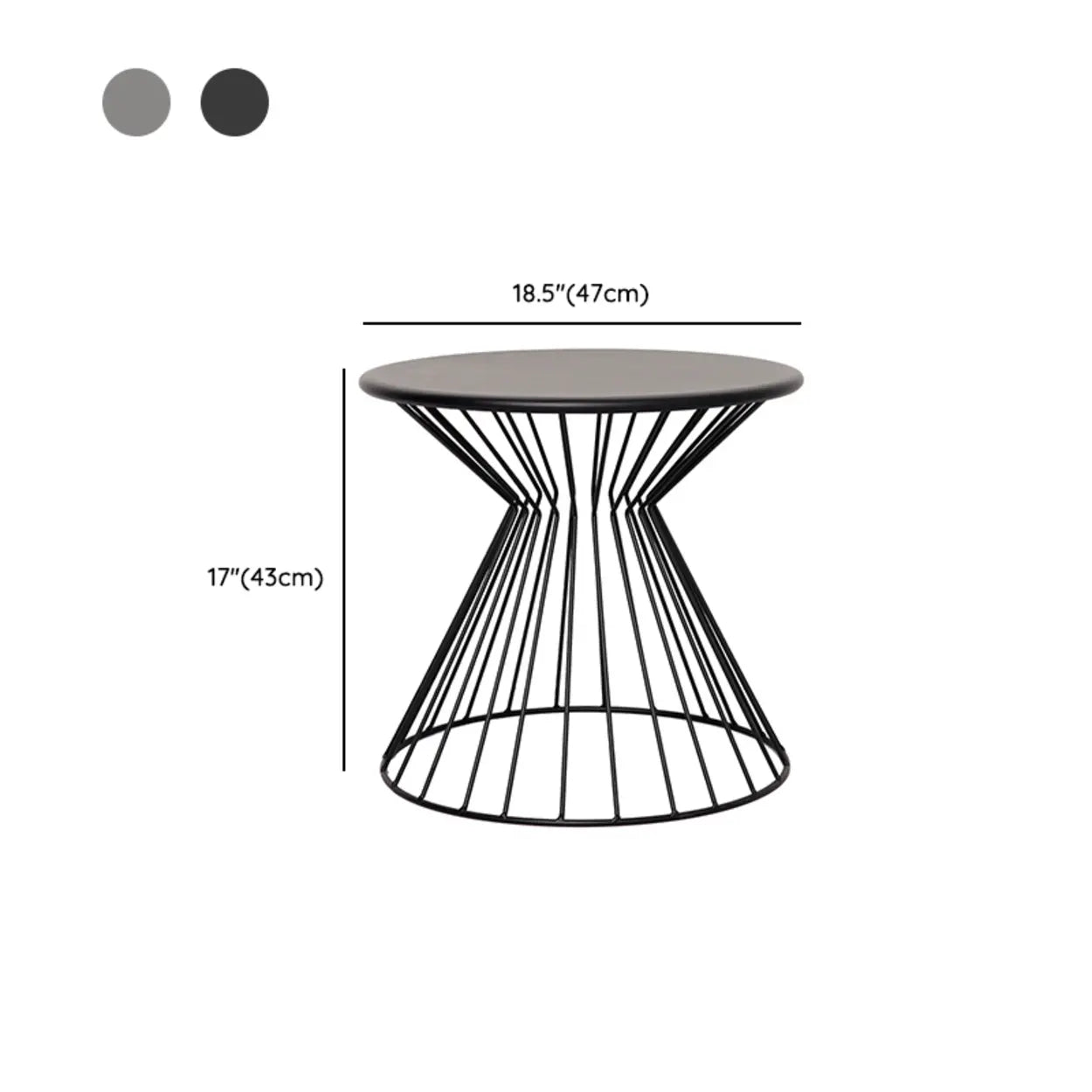 Minimalist Black Metal Small Round Side Table