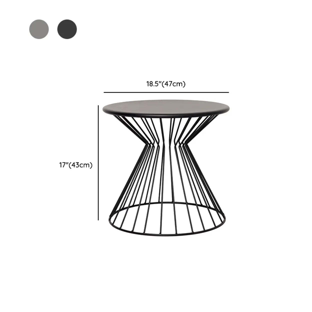 Minimalist Black Metal Small Round Side Table