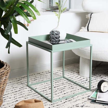 Minimalist Black Metal Small Round Side Table