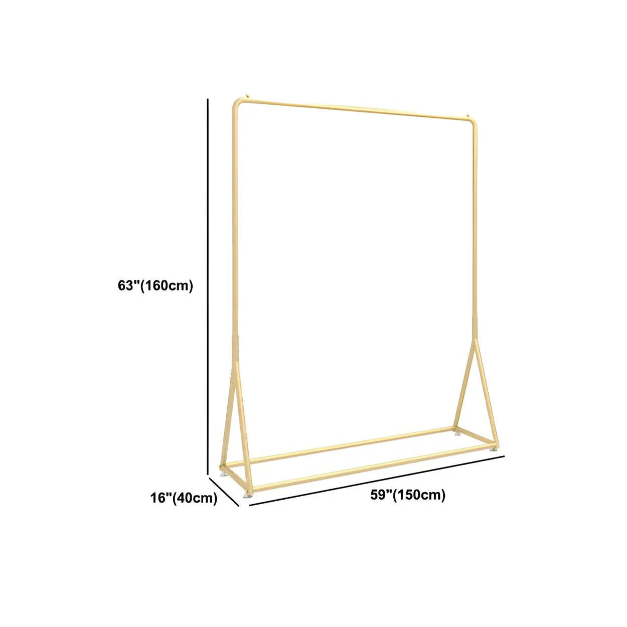 Minimalist Large Gold Metal Standing Coat Rack