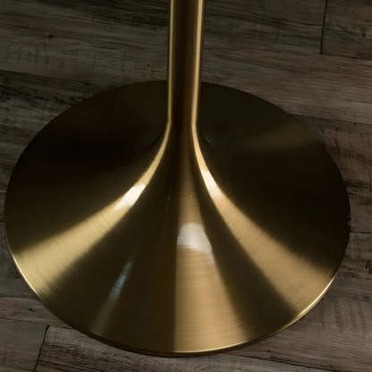 Minimalist Small Round Pedestal Bar Table — Walnut/ Black / Table Only