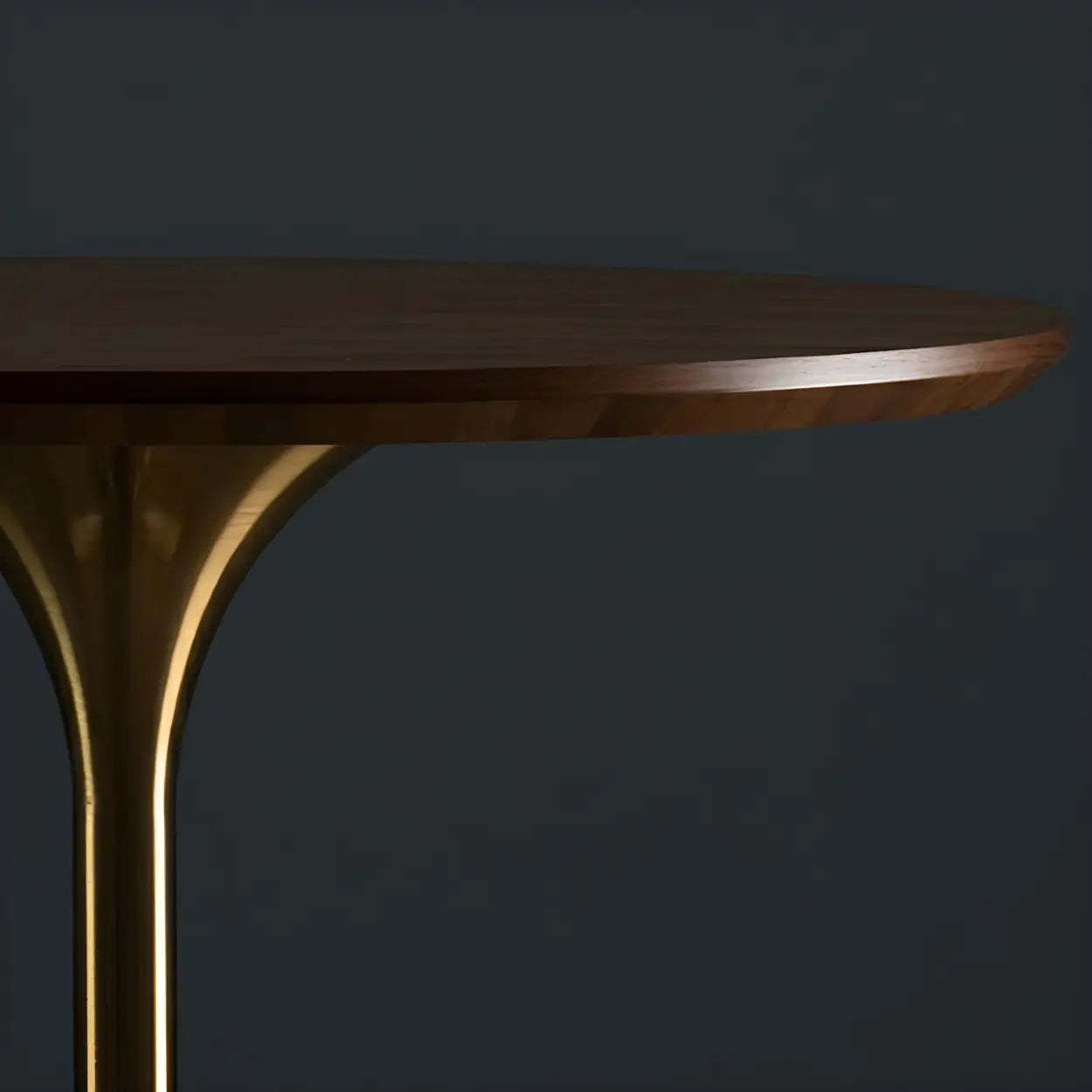 Minimalist Small Round Pedestal Bar Table — Black / Table Only