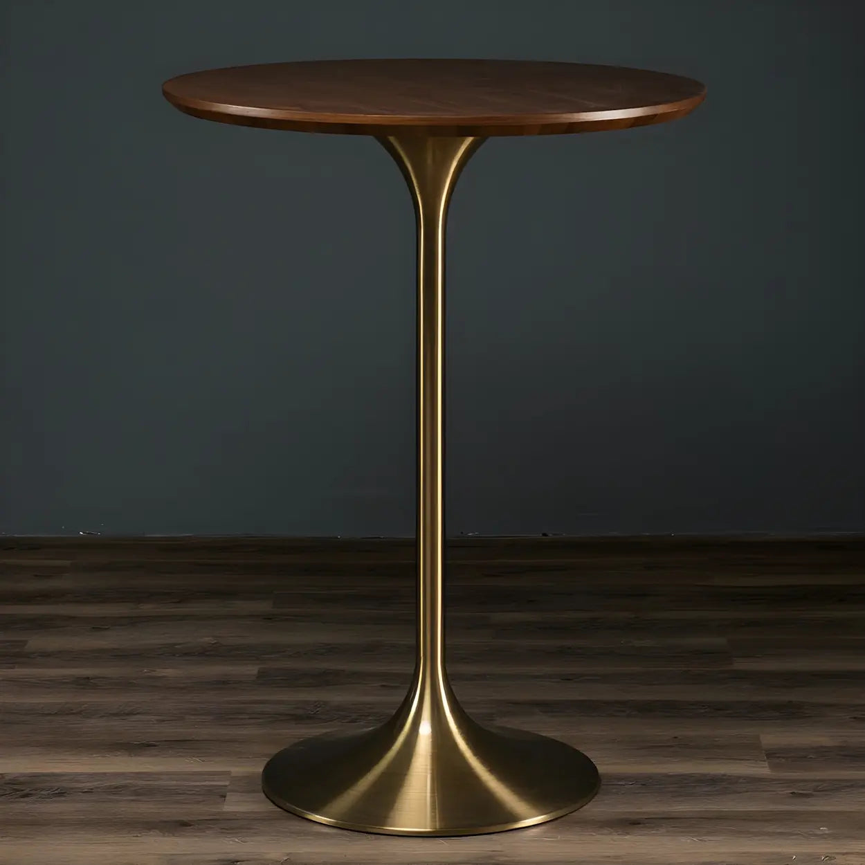 Minimalist Small Round Pedestal Bar Table — White / Table Only