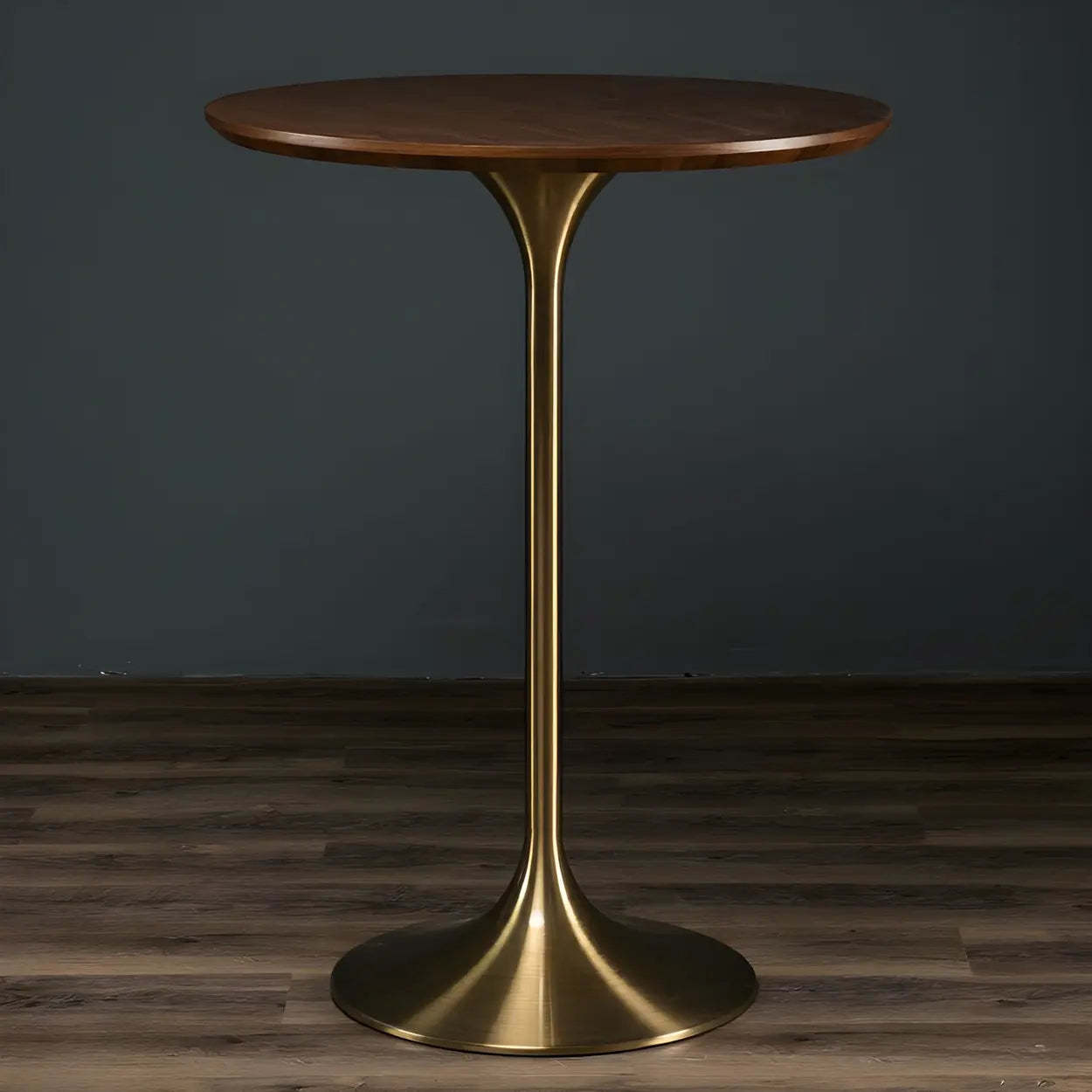 Minimalist Small Round Pedestal Bar Table — White / Table Only