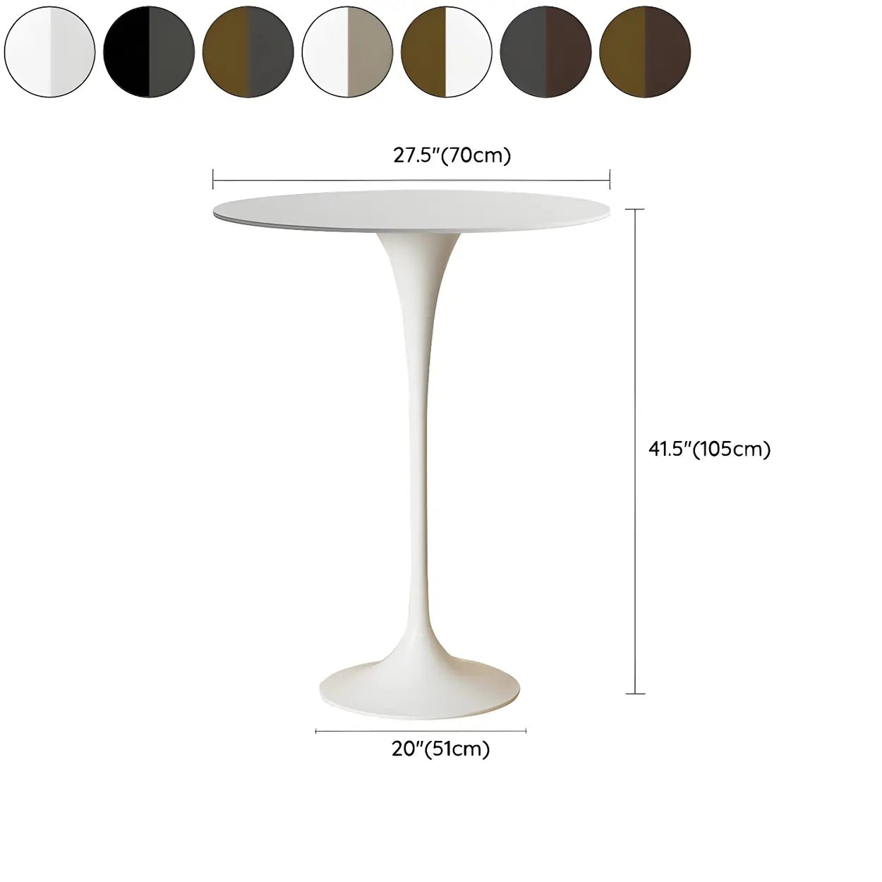 Minimalist Small Round Pedestal Bar Table