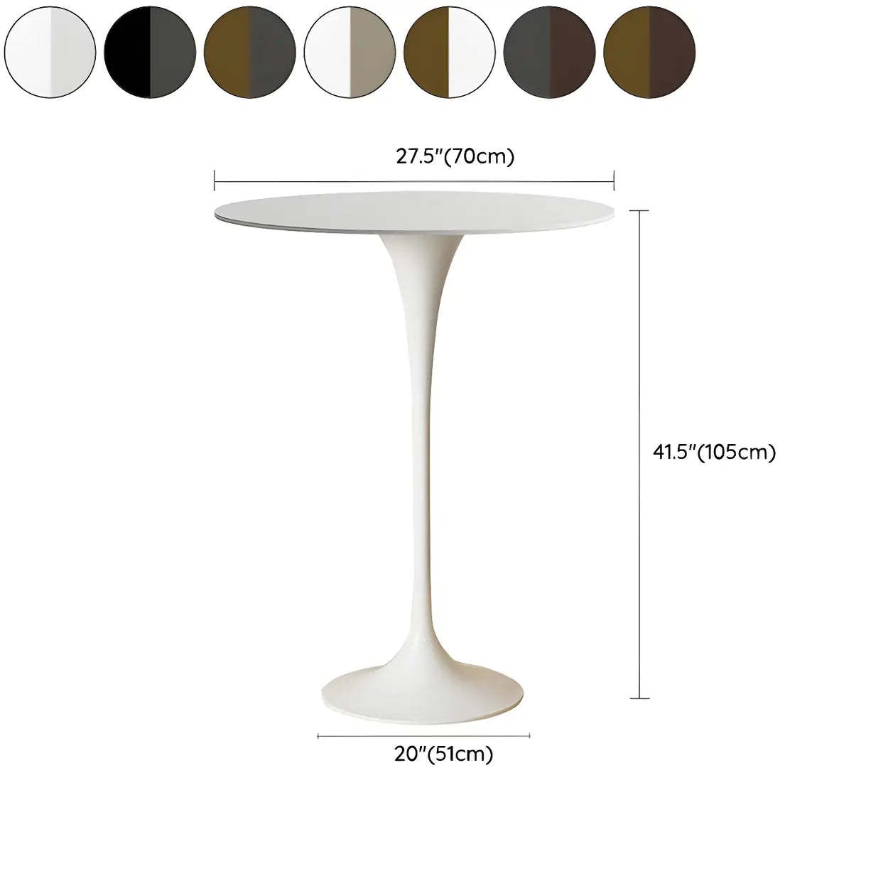 Minimalist Small Round Pedestal Bar Table