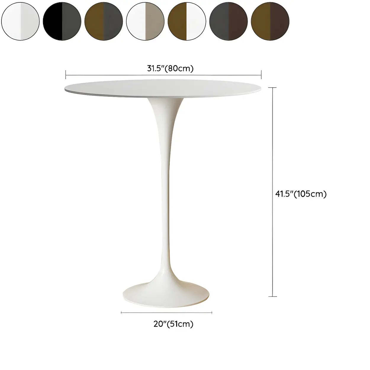 Minimalist Small Round Pedestal Bar Table