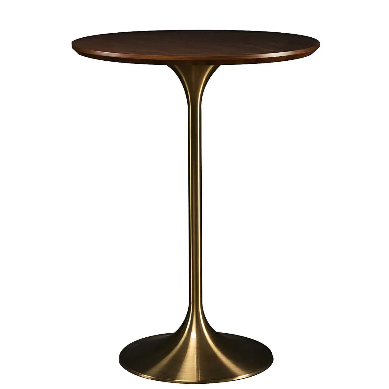 Minimalist Small Round Pedestal Bar Table — White / Table Only
