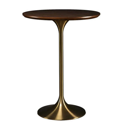 Minimalist Small Round Pedestal Bar Table — White / Table Only
