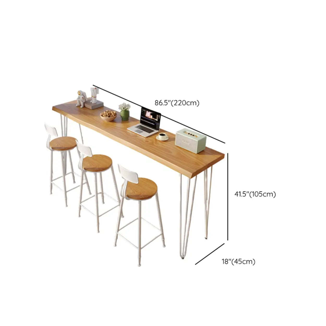 Minimalist Slim Natural Bar Table