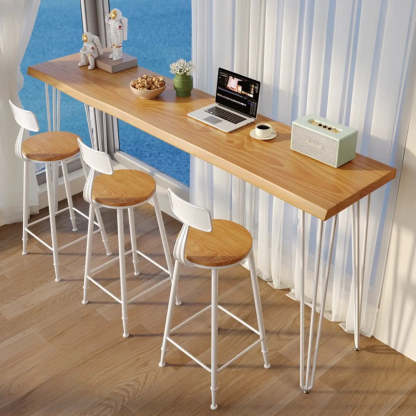 Minimalist Slim Natural Bar Table — Table Only