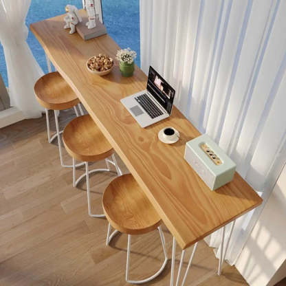 Minimalist Slim Natural Bar Table — Table Only