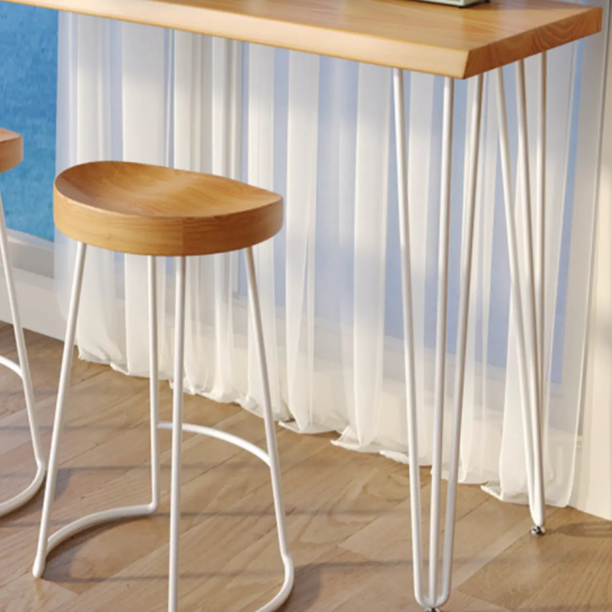 Minimalist Slim Natural Bar Table — Table Only