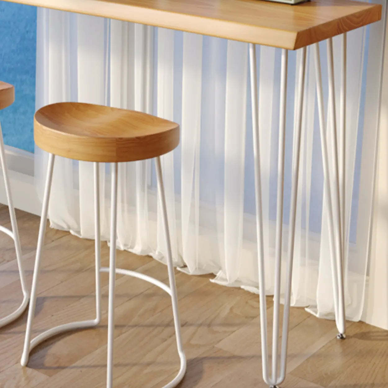Minimalist Slim Natural Bar Table — Table Only