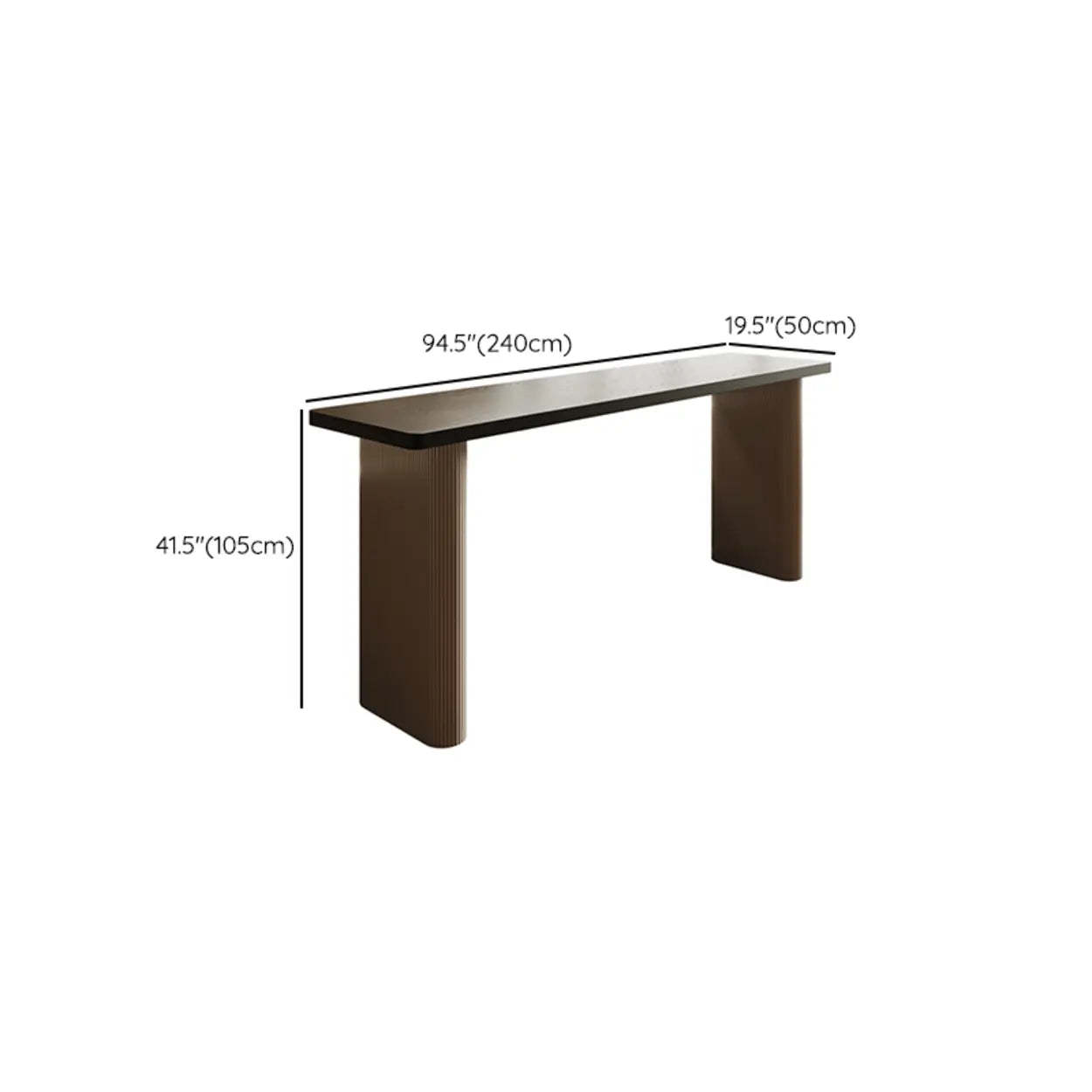 Minimalist Rectangular Wood Sofa Bar Table