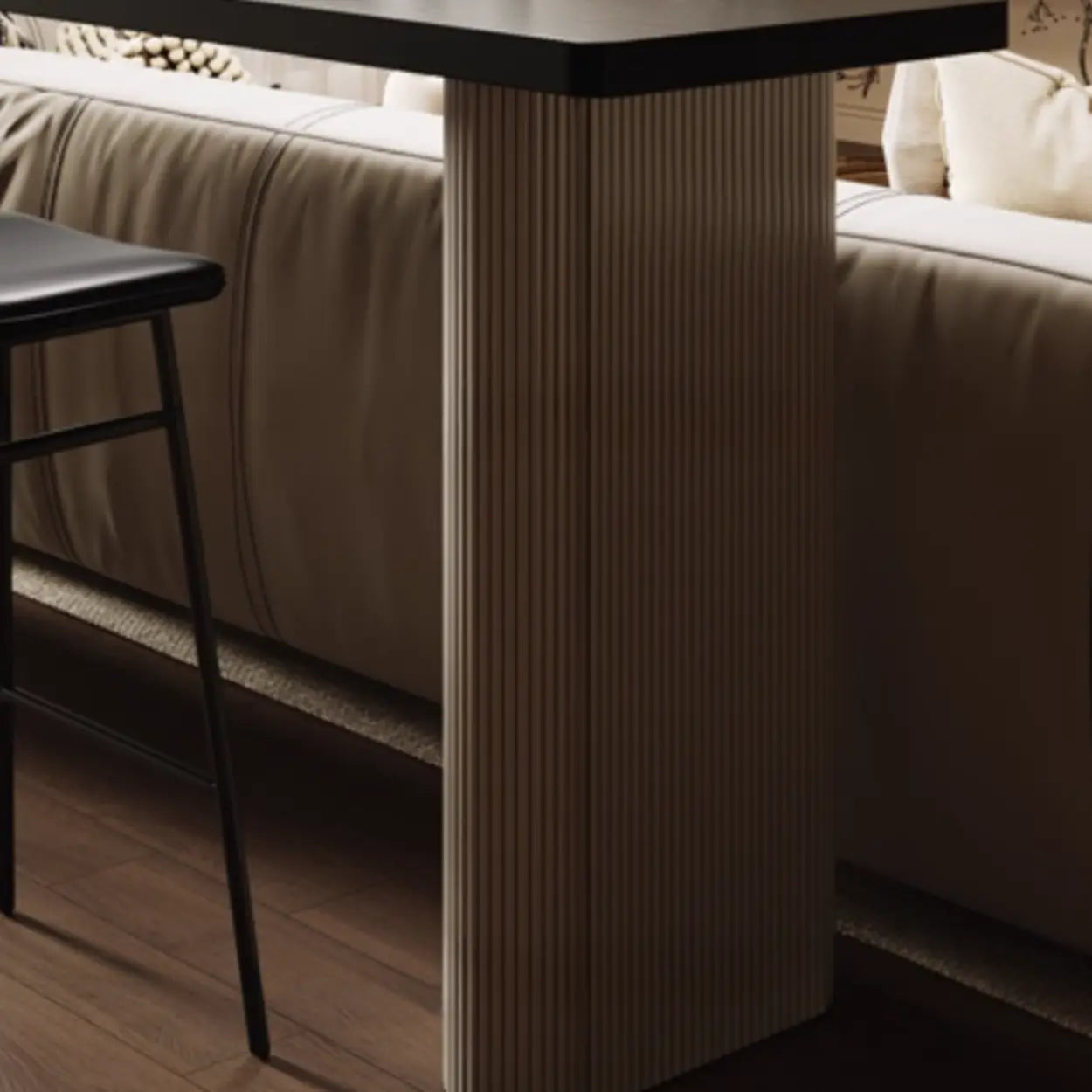Minimalist Rectangular Wood Sofa Bar Table — Table Only