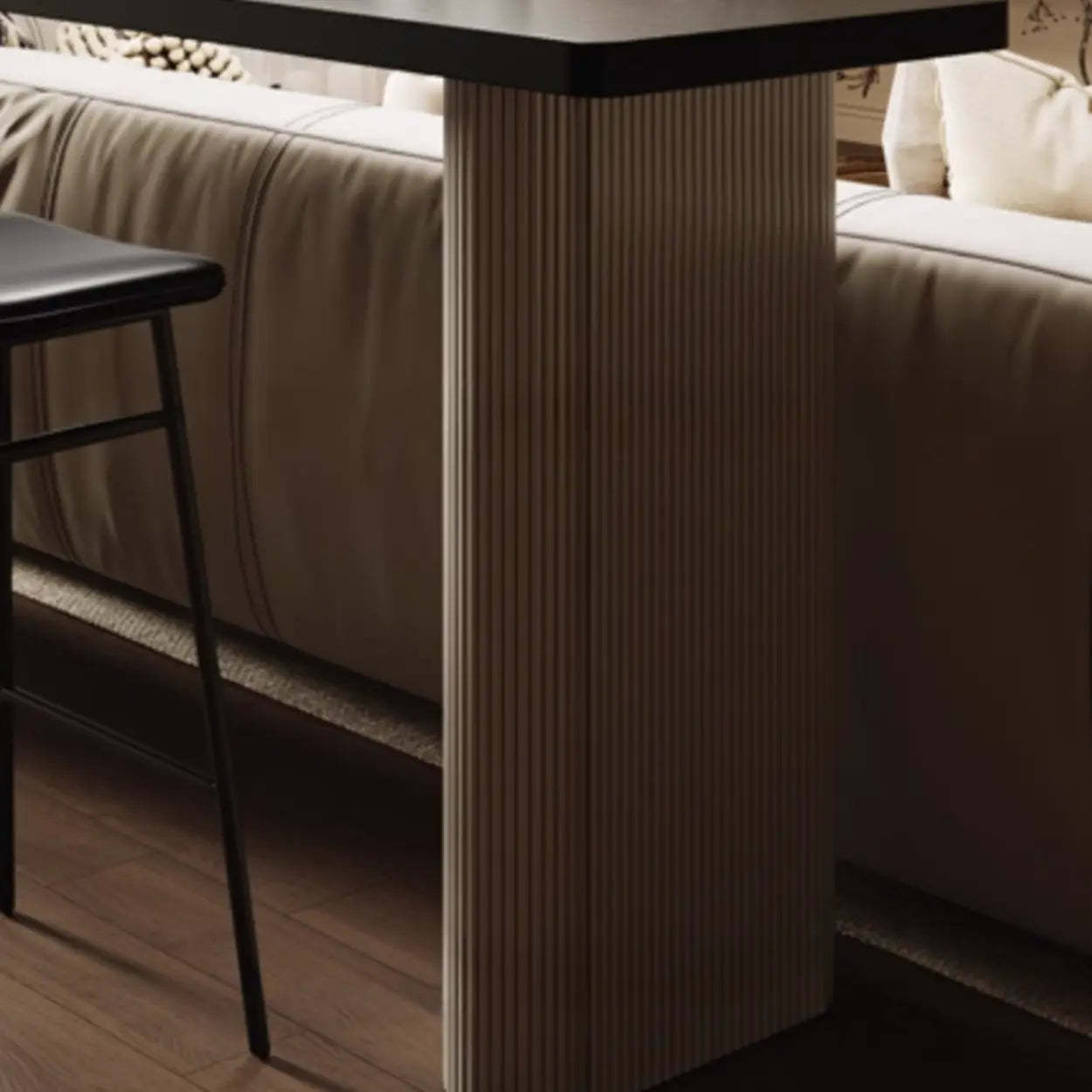 Minimalist Rectangular Wood Sofa Bar Table — Table Only
