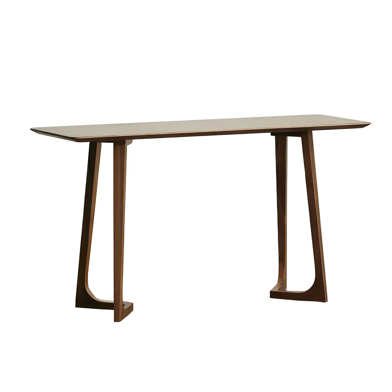 Minimalist Brown Wood Rectangular Console Table