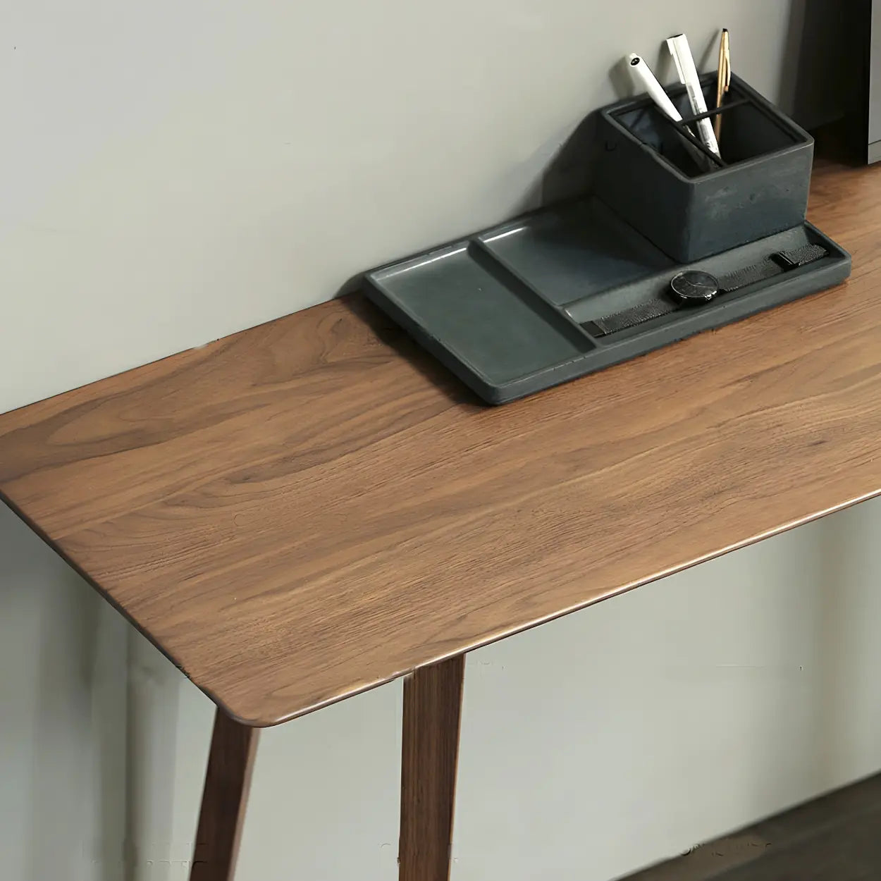Minimalist Brown Wood Rectangular Console Table