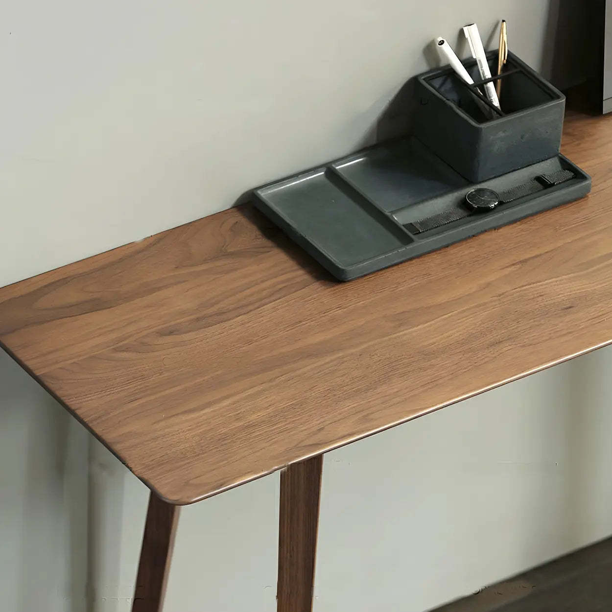 Minimalist Brown Wood Rectangular Console Table