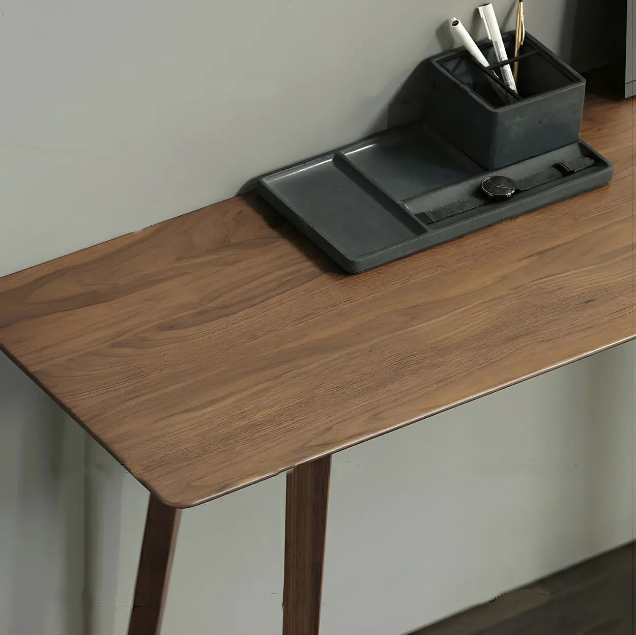 Minimalist Brown Wood Rectangular Console Table