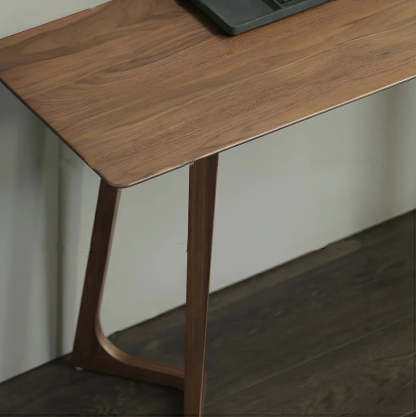 Minimalist Brown Wood Rectangular Console Table