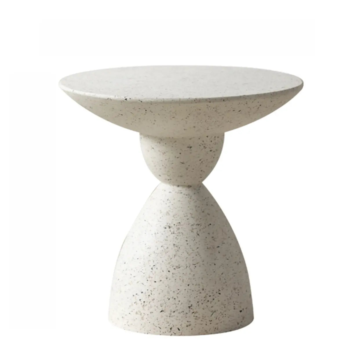 Minimalist Sculpted Round White Side Table