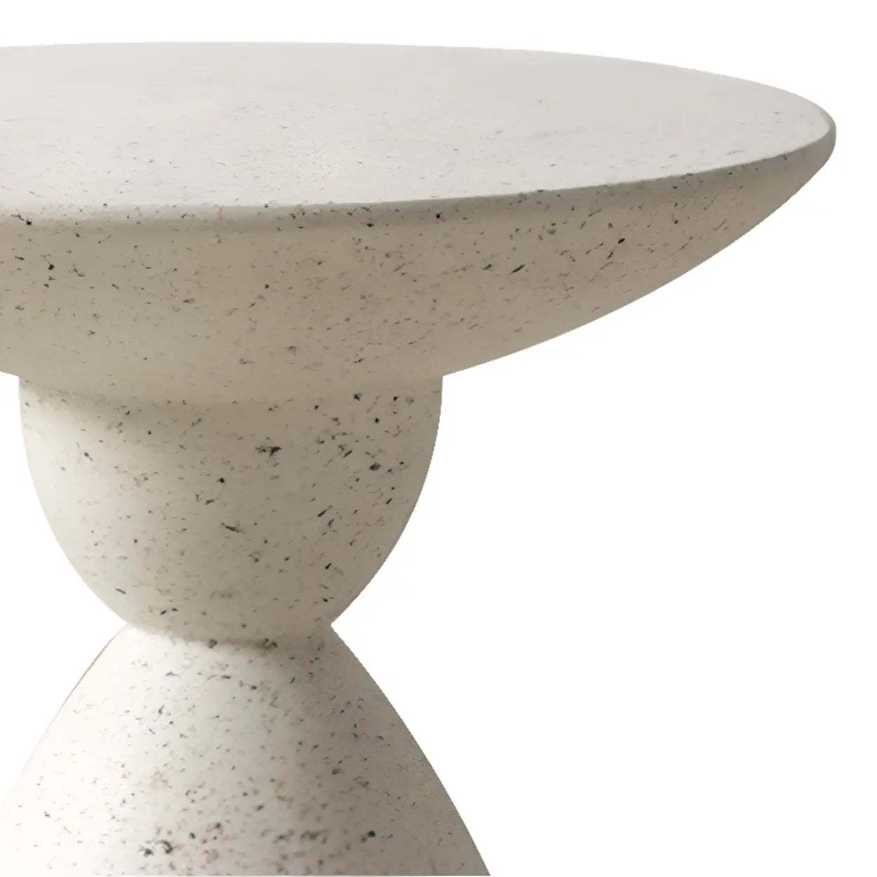 Minimalist Sculpted Round White Side Table