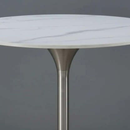 Minimalist Small Round Stone Bistro Bar Table