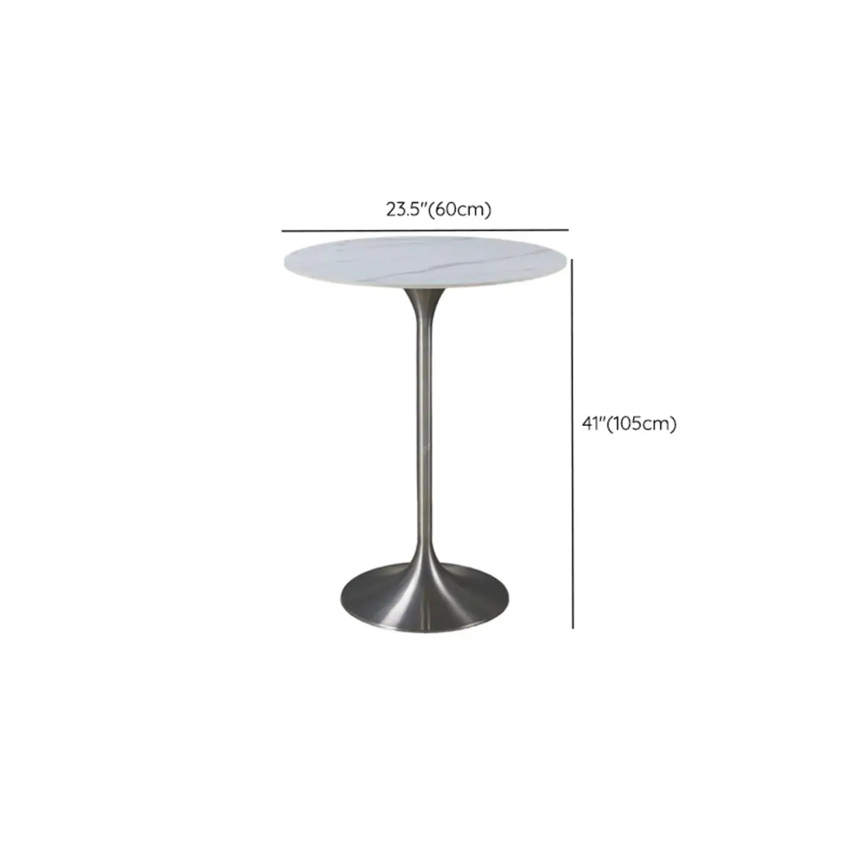 Minimalist Small Round Stone Bistro Bar Table