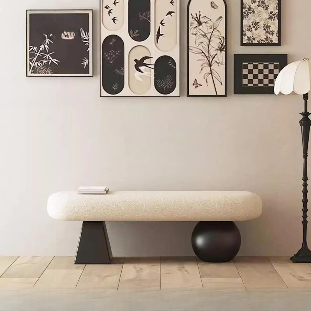Minimalist Upholstered Living Room Bench