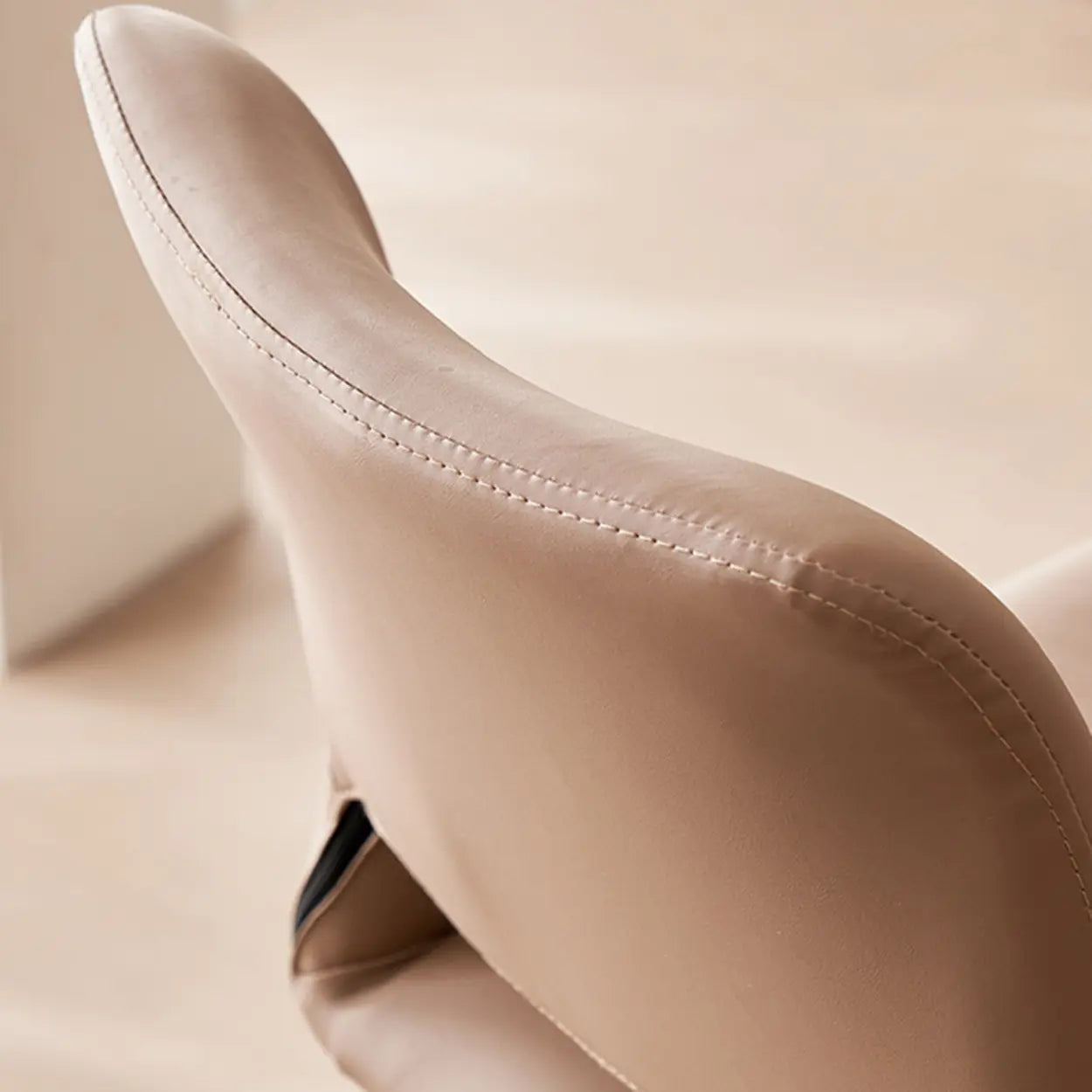 Minimalist Upholstered Low-Back Leather Saddle Bar Stool